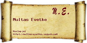 Multas Evetke névjegykártya